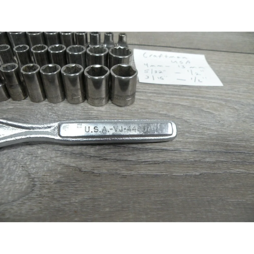 Craftsman USA Ratchet Socket Set Sae Metric 4mm-13mm 5/32-1/2 Deep Standard